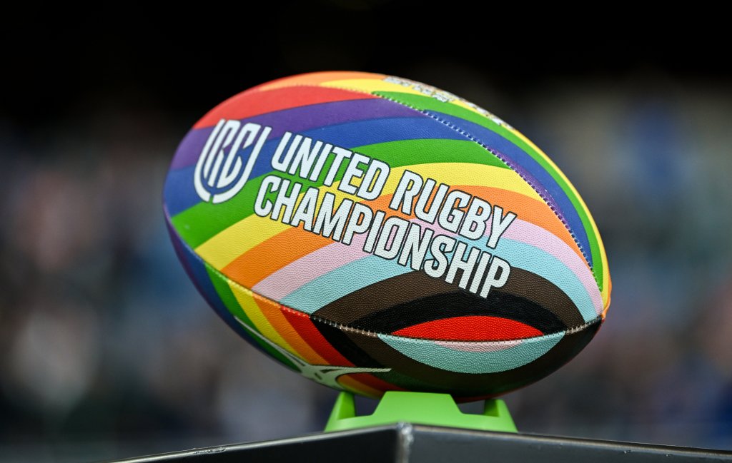 rainbow Unity official match ball before the United Rugby Championship