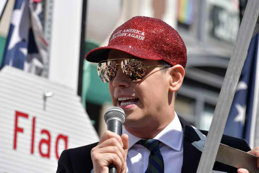 Milo Yiannopoulos at the Boston Straight Pride Parade on August 31, 2019