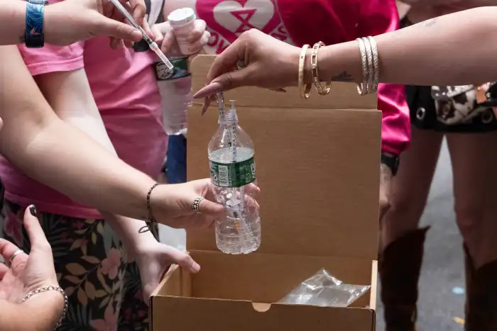 A safe disposal bottle.